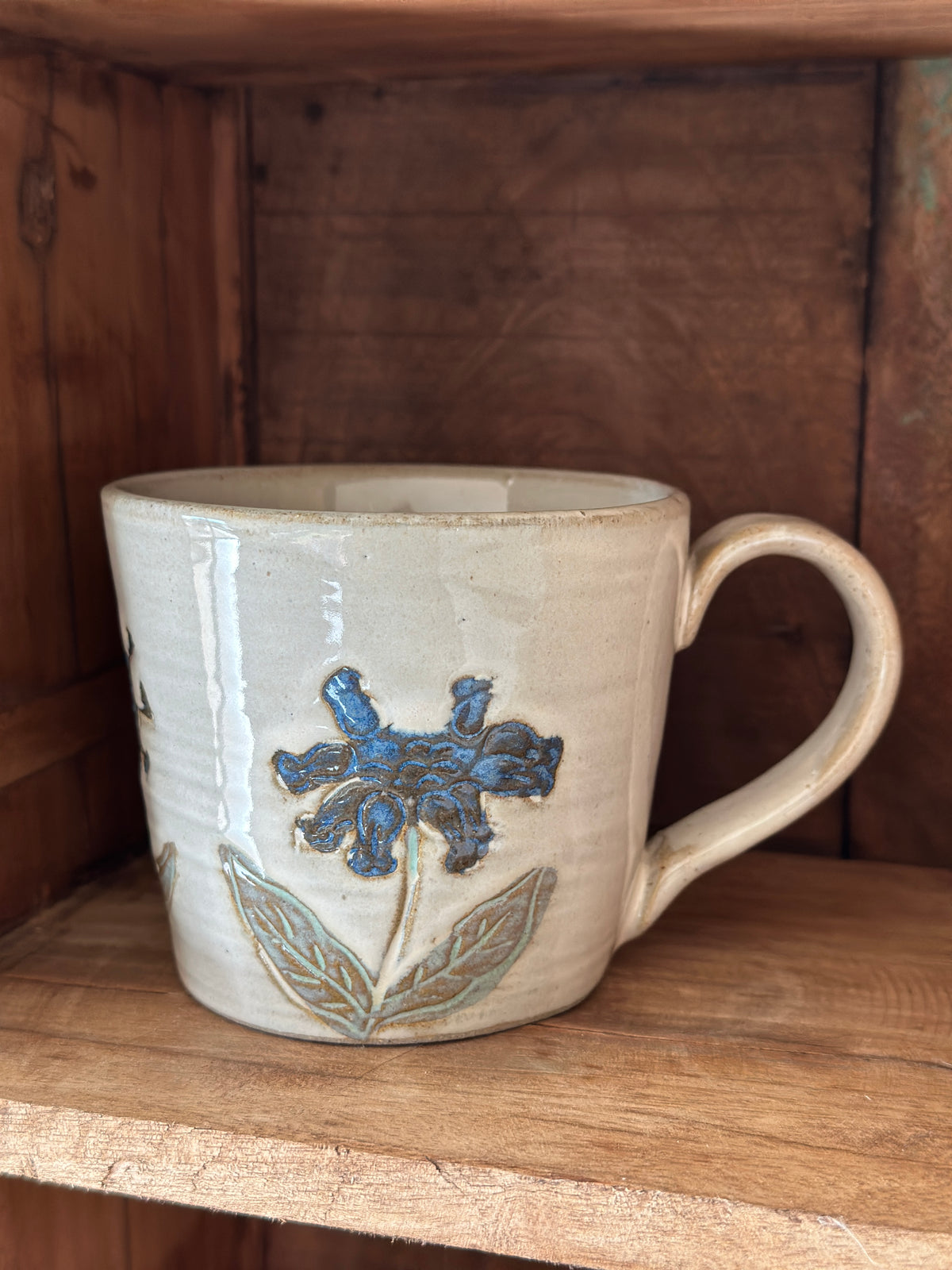 Becher/ Blumen Tasse, Steinzeug.