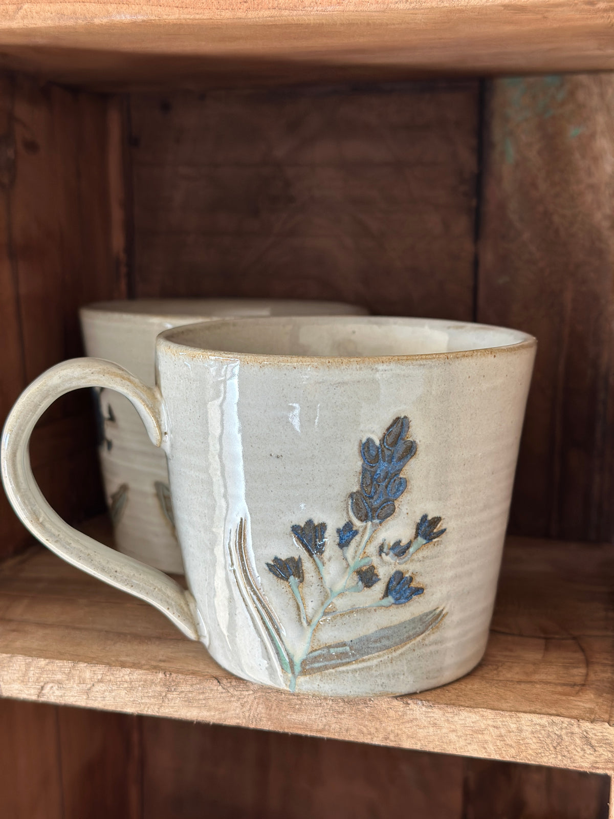 Becher/ Blumen Tasse, Steinzeug.